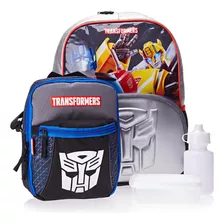 Mochila Escolar Sestini Transformers X Autobots Kit Mochila G Transformers X Autobots + Lancheira Cor Colorido Design Autobots 21l