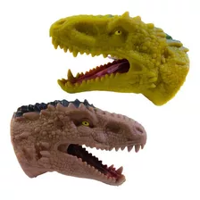 Kit 2 Brinquedo Dinossauros De Mão Para Criança!