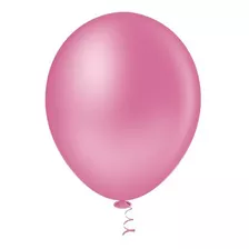 Balão Bexiga Rosa Forte Tamanho 16 Pic Pic Com 12 Unidades Liso