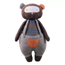 Oso Peluche Tejido Con Sonajero Storki 40 Cm - Envío Gratis