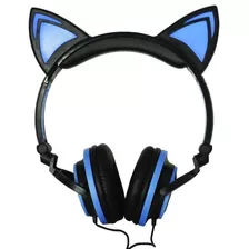 Fone De Ouvido On-ear Exbom Hf-c22 Preto E Azul Com Luz Azul Led