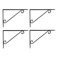 4 Cantoneiras Mão Francesa 24cm Colonial Reforçada Preta