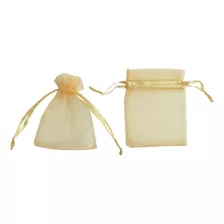 300 Sacos Organza Tule Presente Lembrancinha 7x9 Cor Dourado