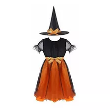 Tiaobug Toddlers Kids Girls Witch Costumes Halloween Cosplay