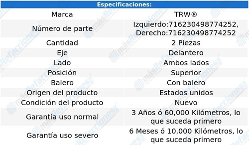 Par Bases Amortiguador Delanteras Superiores I30 96-99 Foto 2