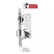 Fechadura De Porta Madeira 3f Rolete Pivotante Ros Inox 40mm