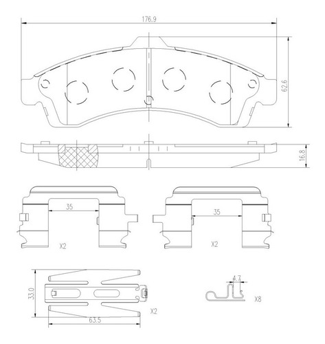 Set-4 Balatas Ceramica Delanteras Gmc Envoy 4.2l L6 02 Al 05 Foto 2