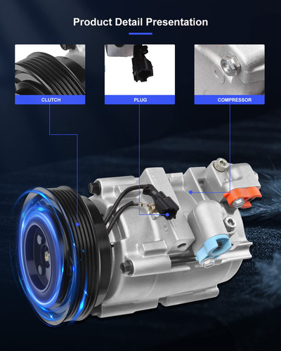 Eccpp Compresor De Ca 2001-2006 Apto Para H-yundai Santa Fe Foto 4