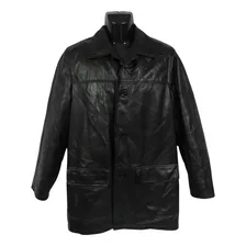 Chaqueta De Cuero Hombre Talla L Color Negro