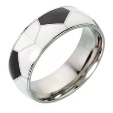 Anillos Tungsteno Pelota Futbol Ceramica Blanca 8mm Italy