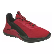 Tenis Casuales Cómodos Para Hombre En Color Rojo Con Negro