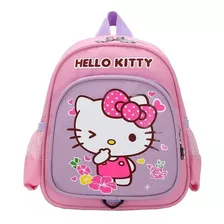 Mochila Infantil Escolar Preescolar Lona Hello Kitty 