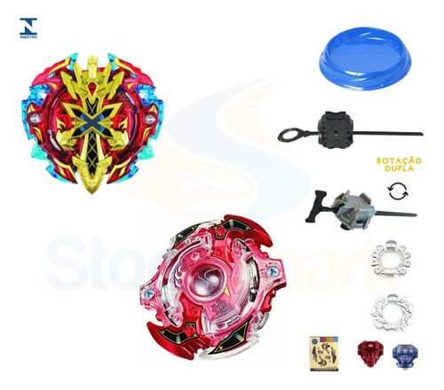 Kit 2 Beyblade 2 Lançadorer  Arena Promoção Barato Nf