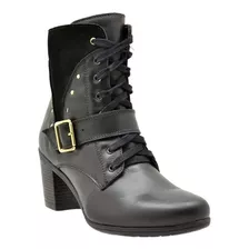 Bota Feminina Couro Confort 9066 Km Preto