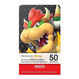 Tarjeta Gift Card Nintendo E-shop $50 Usa (código Digital)