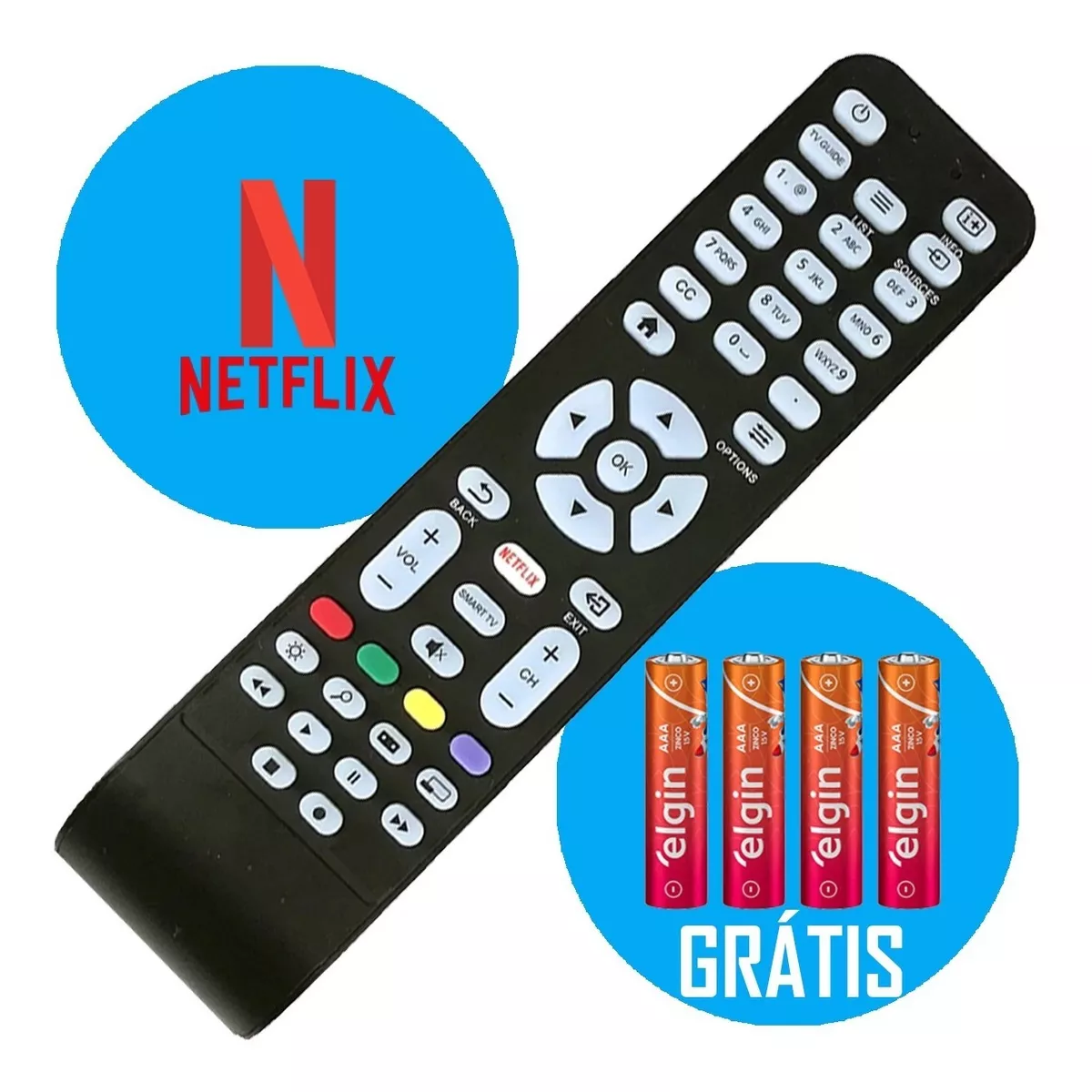 Controle Remoto Aoc Netflix Led Smart Le43s5970 Le50u7970