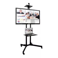 Suporte Pedestal/rack P/ Tv De 37 A 70 Com Bandeja Sr150 Cor Preto