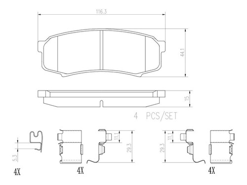 Kit Traseras Balatas Ceramicas Brembo Fj Cruiser 07/14 Foto 2