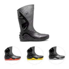 Bota Motociclista Impermeável Cano Longo Pvc Motosafe Bracol