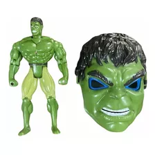 Kit Hulk - Boneco Articulado 24cm + Máscara - Luz E Som