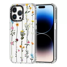 Funda Mosnovo Para iPhone 14 Pro Max Clear Flores Silvestres