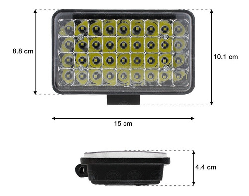 Par Faros 36 Led Rectangular Alta Baja Auxiliar 4x4 Defensa Foto 3