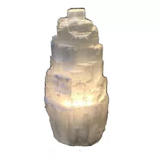 Abajur Luminária Selenita Branca 15cm Completa Frete Gratis