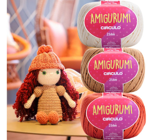 Fio Amigurumi Novelos Circulo - Escolha As Cores 254m