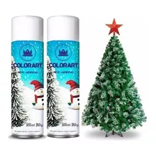 2 Neve Artificial Em Tubo Colorart 300ml Natal Decora Arvore