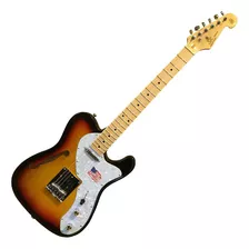 Guitarra Telecaster Thinline Sx Tl Vintage Semi Acustica 3ts Cor Sunburst Orientação Da Mão Destro