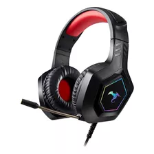 Auriculares Gamer Kolke Balder Con Luces Rgb P/ Ps4 Ps5 Color Rojo