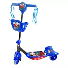 Patinete Musical Infantil Azul Com Cesta E Luzes Led Dm Toys