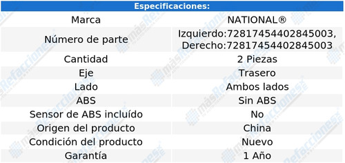Par De Mazas Traseras Protege De 1990 A 2003 National Foto 4
