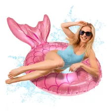 Inflable Cola Sirena Rosa Salvavidas Flotador Adulto Alberca