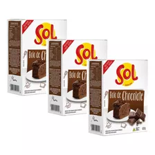 Kit 03un Mistura Para Bolo Chocolate + Macio 400g Sol 
