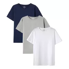 Kit Com 3 Camisetas Básica Infantil Hering Kids