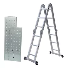 Escalera Andamio Aluminio 3.4 Mts 12 Escalones + Chapones