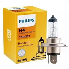 Lâmpada Philips H4 Original Farol Alto E Baixo 55 E 60w
