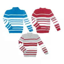 Kit Lote Infantil 3 Peças Masculino E Frio Super Gola Alta