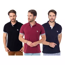 Kit Com 3 Camisa Gola Polo Marine Em Malha Piquet Camiseta