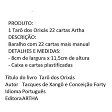 Tarô Dos Orixás 22 Cartas Artha