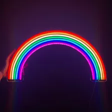 Placa Luminária Neon Led - Arco-íris Colorido