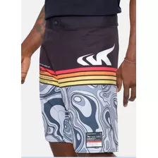 Bermuda Boardshort Onbongo Funny Preto Com Cinza