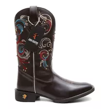 Bota Botina Texana Feminina Country 100% Couro Legítimo