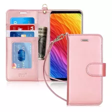 Funda Tipo Billetera Para Telefono Samsung Galaxy S8 Rosa