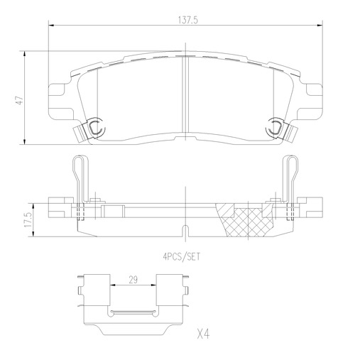 Balatas Traseras Gmc Envoy Xl 2003 5.3l Brembo Foto 2