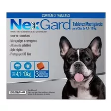 Antipulgas E Carrapatos Nexgard 28,3 Mg Para Cães De 4,1 A 10 Kg - 3 Tabletes