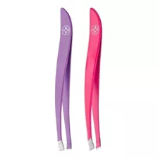 Duo De Pincas Retas Misto Rosa E Roxo Colors Mundial Bc-408