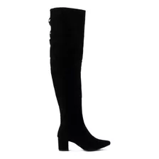 Botas Over Knee Camurça Cano Super Longo Salto 6 Cm Conforto