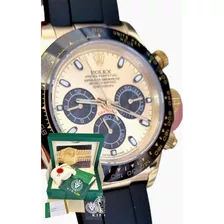 Relogio Rolex Daytona Dourado Base Eta 3035 Safira C/ Caixa 